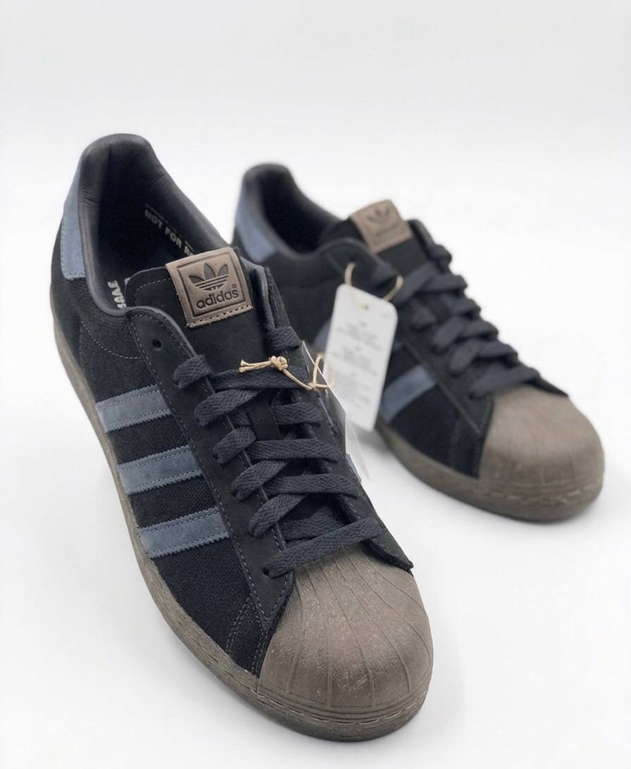 Black Suede Adidas Superstar Sneakers