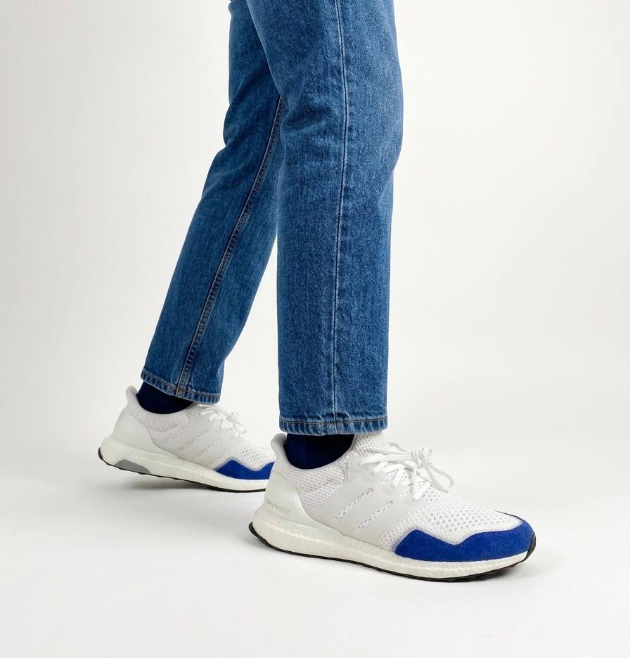 White & Blue Adidas Ultraboost 1.0 DNA Sneakers