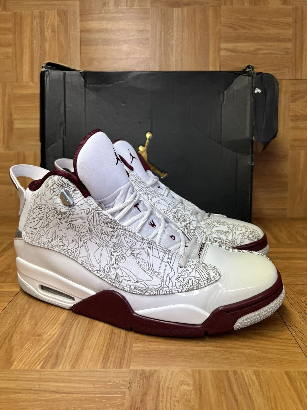 Nike Air Jordan Dub Zero White Cherrywood Red Black